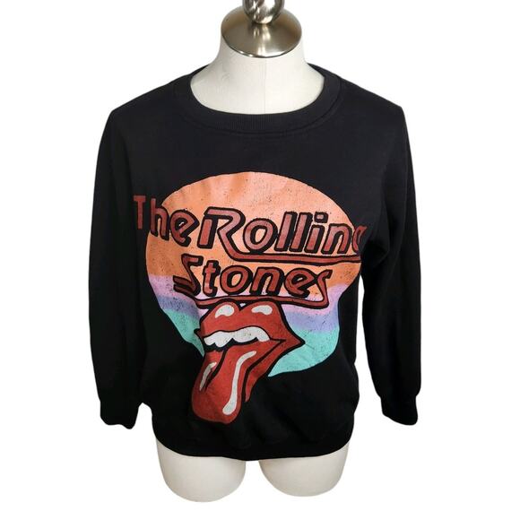 The Rolling Stones Graphic Sweatshirt Womens Small Black - Picture 2 of 9